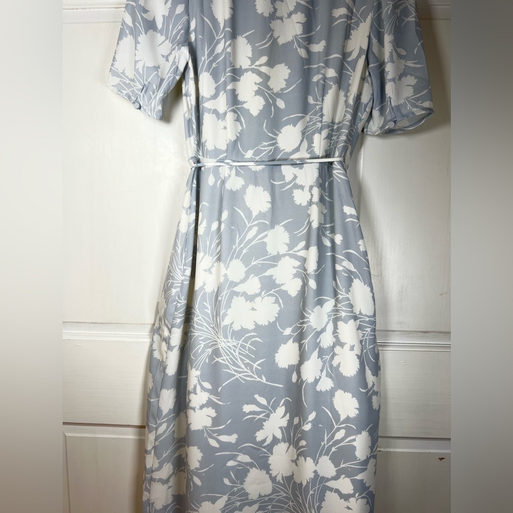 NWT Aritzia Wilfred Lulea Wrap Dress Color Chrome Gry/ Lt Brch Size 2 - Picture 7 of 10